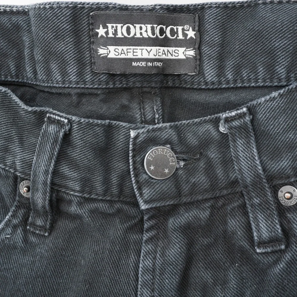 Fiorucci Safety Jeans Black Angel Patch Carpenter Jeans Made in Italy‎ 30x25